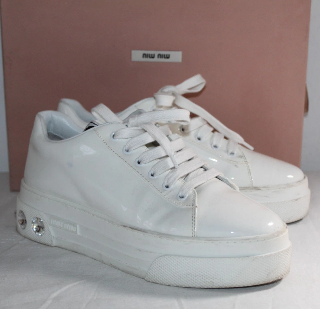 Miu Miu Patent Leather Lace Up Flats for Women for sale | eBay