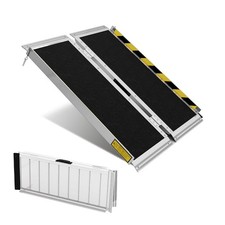 3FT Portable Wheelchair Ramp, Folding Aluminum Handicap Ramp with Non-Slip Su...
