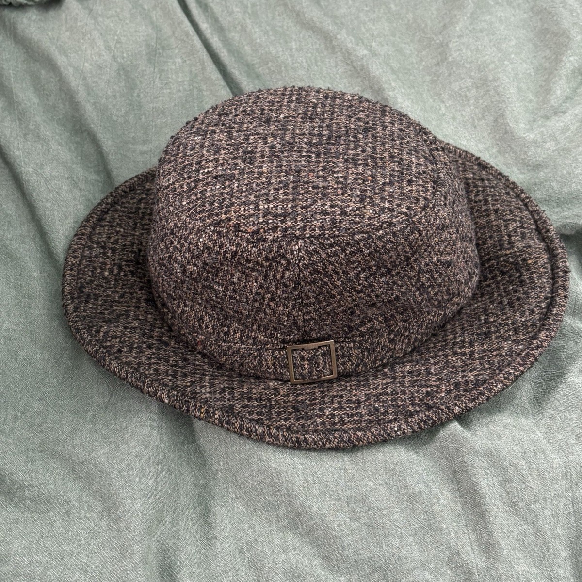 Vintage Tilley Winter Hat Brown Wool Tweed Ear Flaps 7 3/8  display picture 3