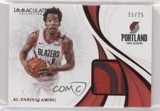 2018-19 Panini Immaculate Materials Red 15/25 Al-Farouq Aminu #MT-AFA py5