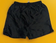 Vintage Champro Sports 100 Nylon Check Soccer Shorts. Black Mens Size Small