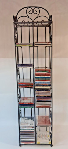 180 CD Steel Wire Retro Storage Tower Huge 46.5" tall Grey Metal Shelf
