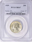 1939 Washington Quarter PCGS MS67