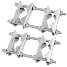 Double Antenna Mast Clamp - Heavy Duty Galvanized Iron Mount for Secure Pole-...