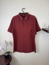 Jack Wolfskin T shirt Shirt Button Up L Checked Casual Outdoor Red Camping    