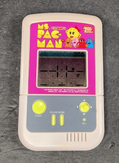 VINTAGE 1990'S MGA MS PAC MAN LCD MICRO GAMES HANDHELD VIDEO GAME