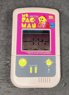 ① micro games of america ms pacman VINTAGE 1990'S MGA MS PAC MAN LCD MICRO GAMES HANDHELD VIDEO GAME