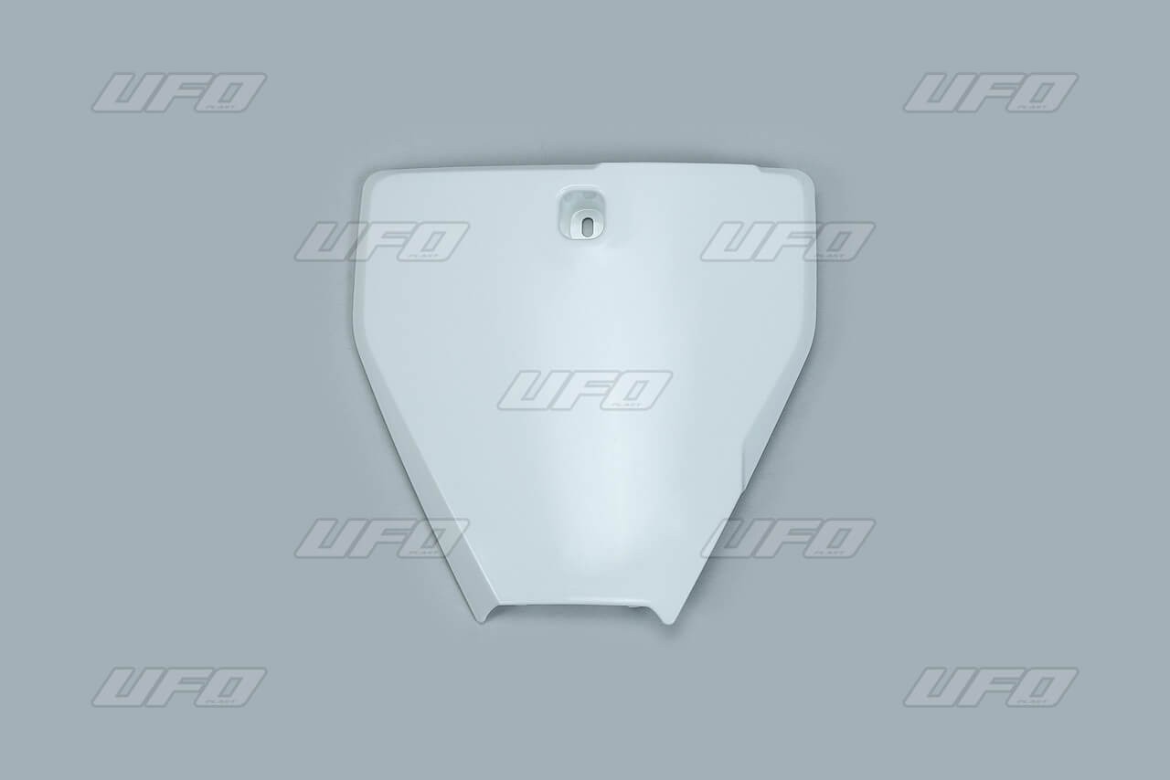 Plaque avant UFO blanche Husqvarna TC 85 protection câbles et support numéro