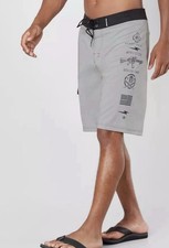 Affliction READY BOARDSHORT Skull Rock Black Gray Men's Size 36 Drawstring