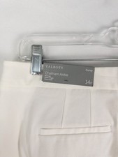 NWT Talbots Chatham Ankle Pants Womens 14p Curvy Wahite Slim Office Career