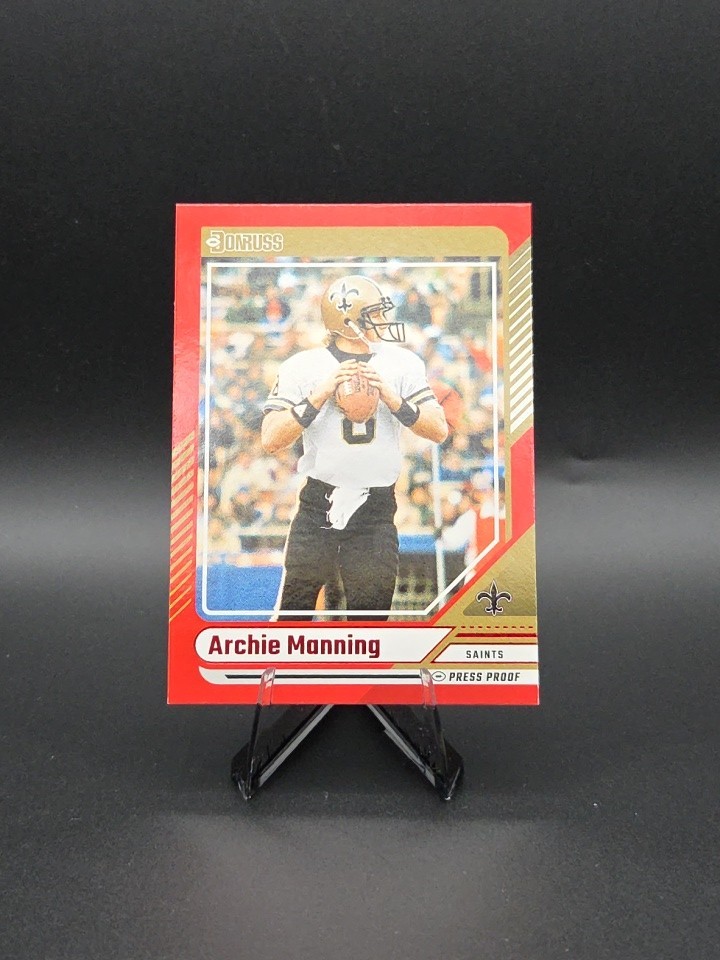 ARCHIE MANNING SAINTS 2024 DONRUSS RED PRESS PROOF #195 260609A 