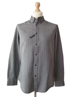 G-STAR RAW CORRECT New BTD Hemd Wels Dobby Stripe Grau Slim Fit Herren Größe M - Bild 1 von 4