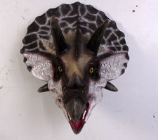 Triceratops Dinosaur Head Wall Mount Statue Jurassic Prop Decor Resin Display