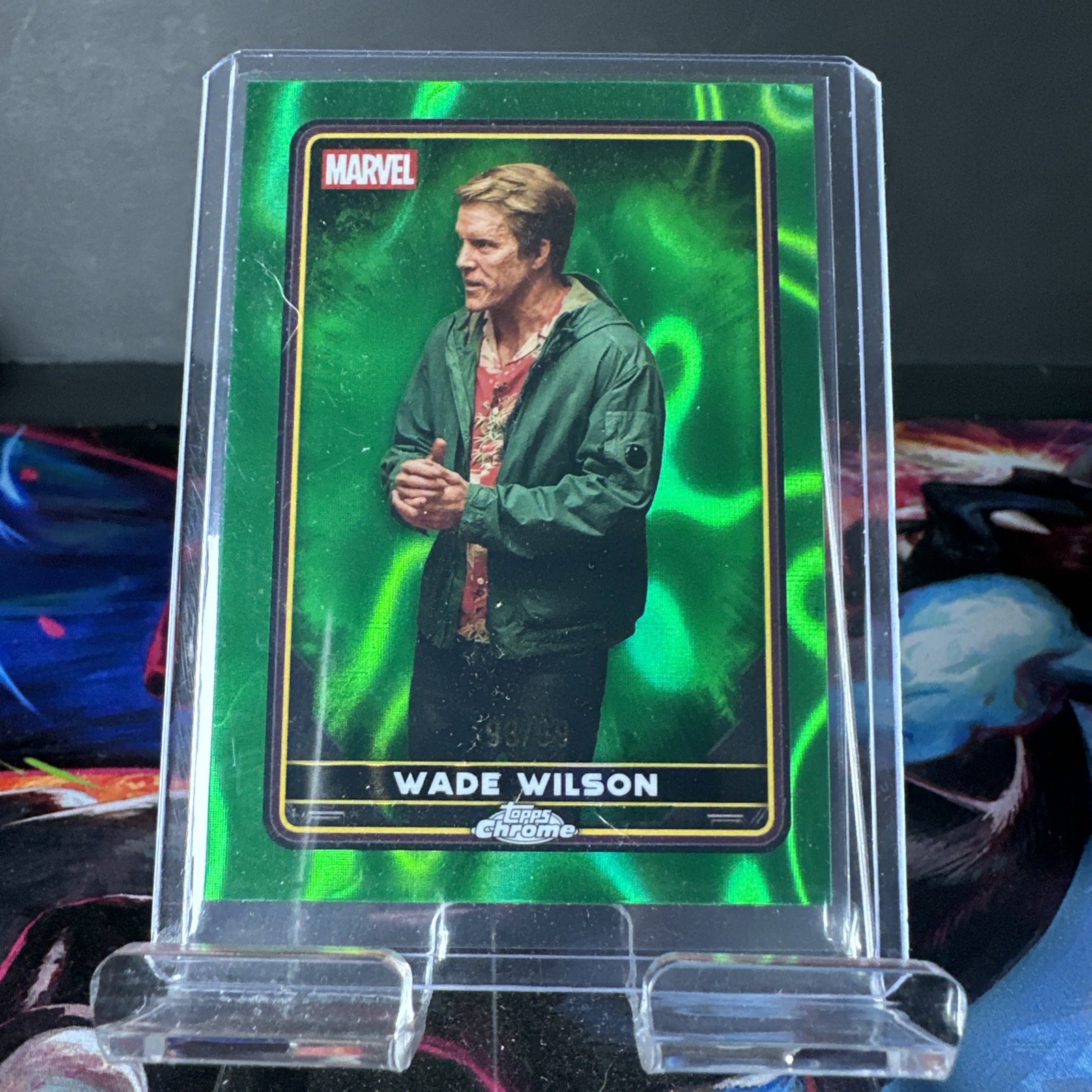 2025 Topps Chrome Deadpool Wade Wilson Green Lava 93/99 #31