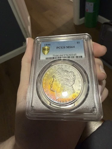 1886 Morgan PCGS MS64 Significant Rainbow Toned