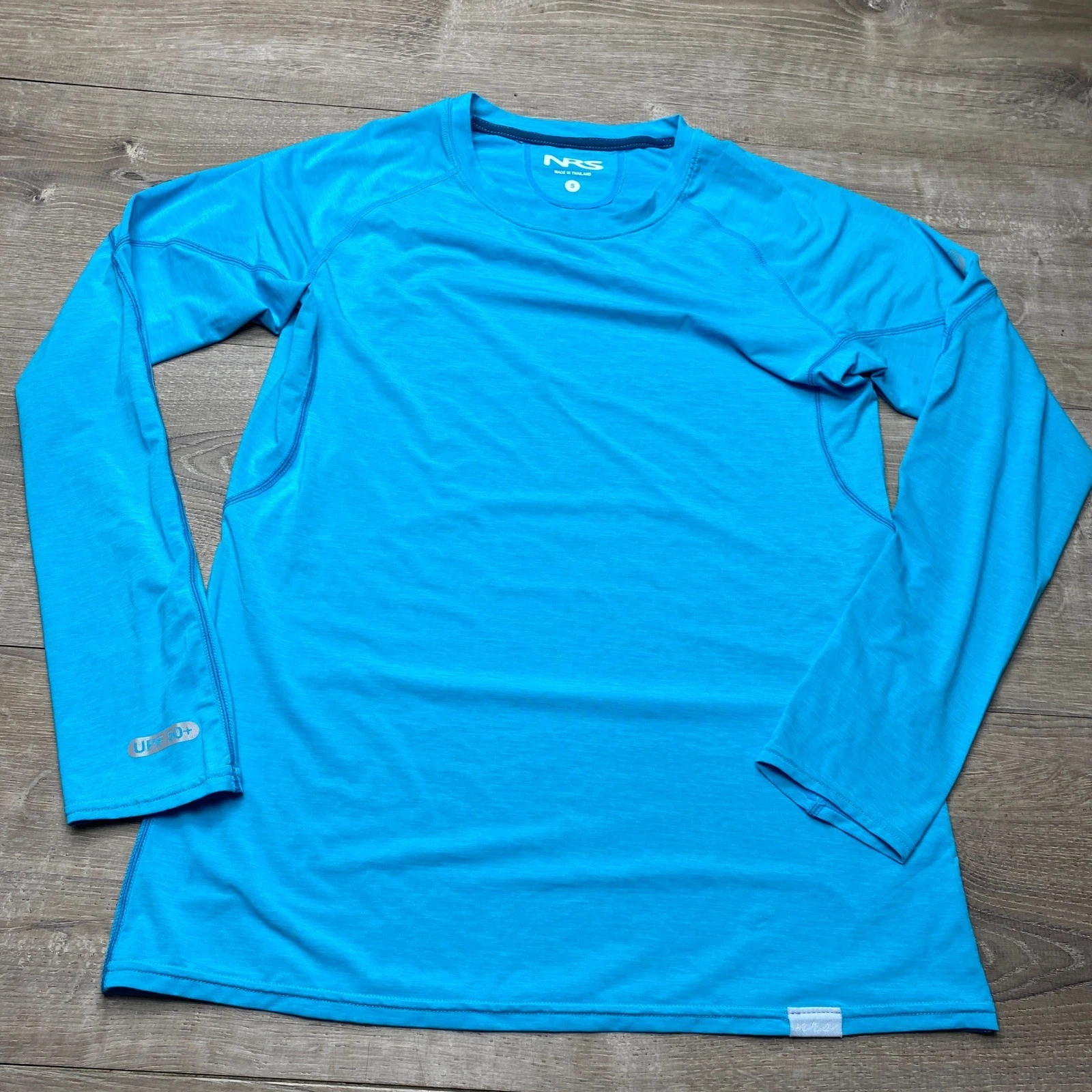 NRS Shirt Silkweight Long Sleeve Mens S Blue UPF 50+ Sun Protection Rash Guard