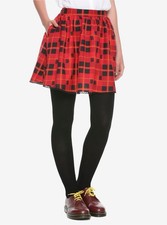 Hot Topic Harry Potter Gryffindor Plaid Skirt S/M Pull On Elastic Waist Red