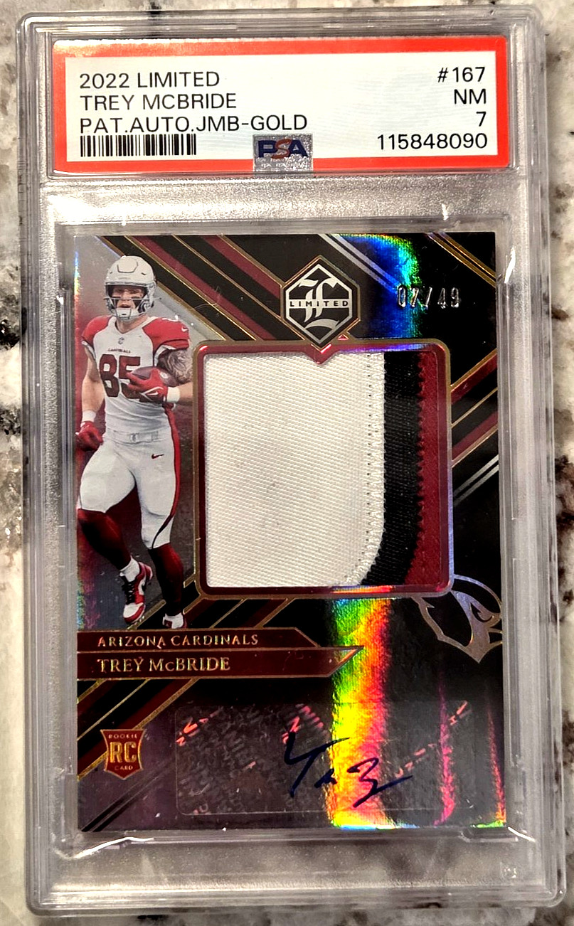 Trey McBride Panini Limited #167 Patch Autograph Jumbo-Gold