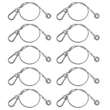 10 Pack Stage Light Safety Cables, 12" Stainless Steel for DJ  Event Lighting