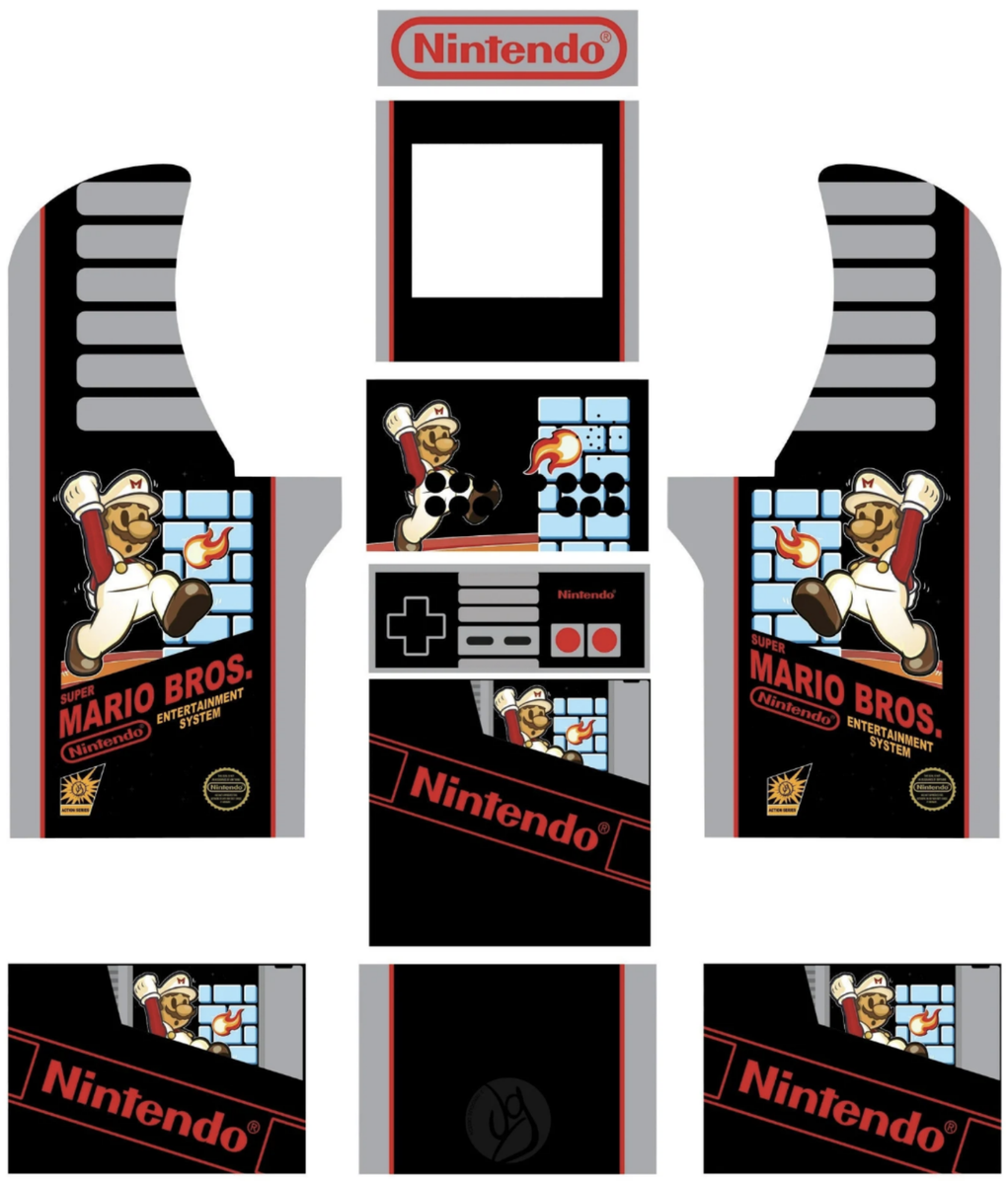 Super Mario Bros. Arcade 1Up Custom Graphic Kit | eBay