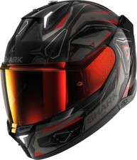 CASCO MOTO INTEGRALE 06 SHARK SKWAL i3 LINIK LUCI LED NERO ROSSO TG S