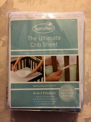 crib sheet protector with snaps