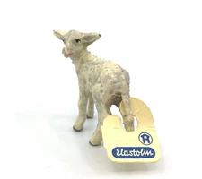 Hausser Elastolin Lamb Sheep Composite 40mm Label 1930s to 50s Toy Putz Figure