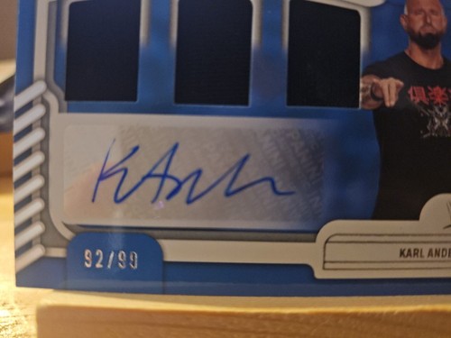 /99 Karl Anderson Auto Patch Panini Wwe Chronicles 2023 Carte Catch - Picture 2 of 3
