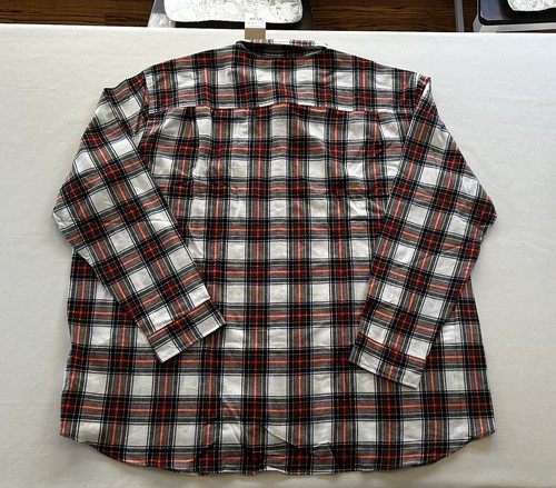 NWT Foundry Red & White Men’s Long Sleeve Plaid Flannel Shirt Big & Tall 5XL - Picture 7 of 8
