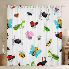 Butterfly Curtains for Bedroom Living Room Kids Cute Flying s Pattern Window ...