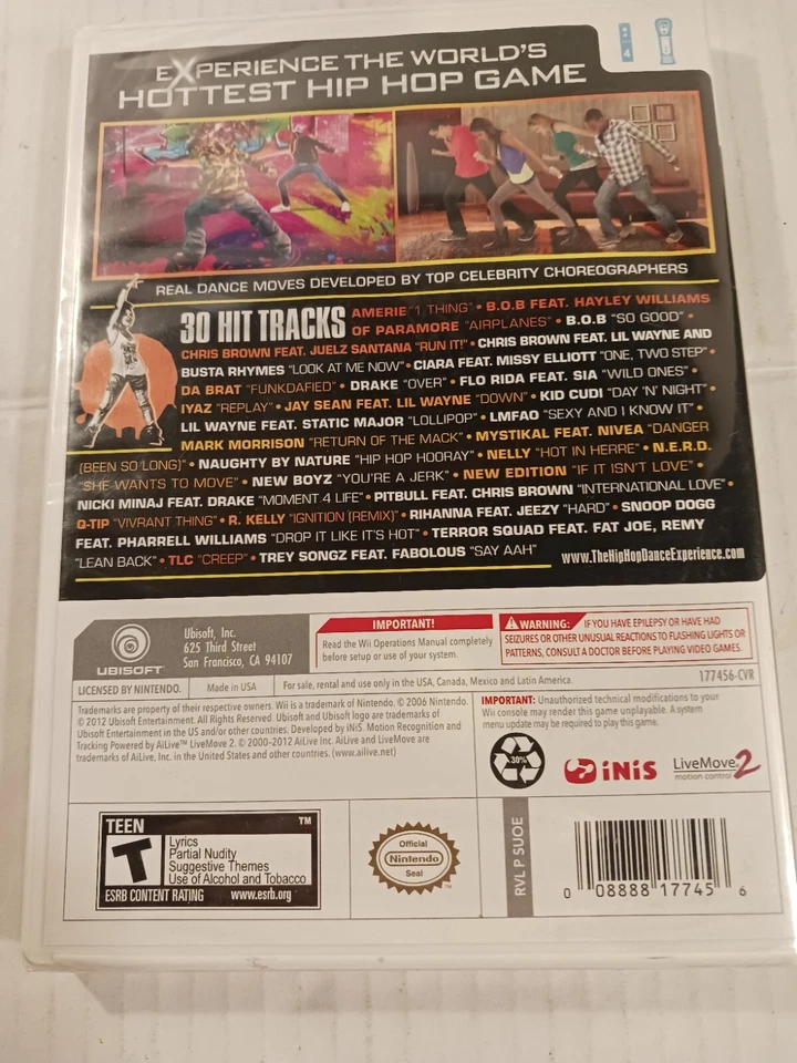 The Hip Hop Dance Experience (Nintendo Wii, 2012) Factory Sealed  New  - Image 2 of 4