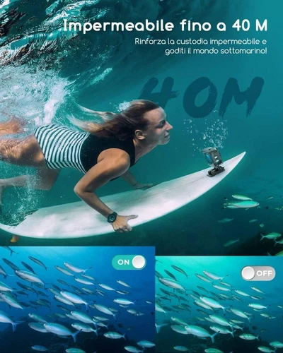 COOAU Nuova Action Cam 4K WiFi 24MP Touch Screen 40M con EIS Stabilizzazione - Foto 5 di 8