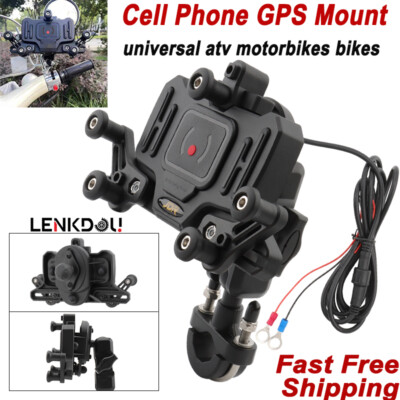 Motorcycle Bike ATV Cell Phone GPS Handlebar Mount Holder W/ USB - Foto 9