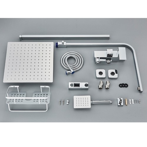 Edelstahl Duschset Duscharmatur Duschsystem Regendusche Mischbatterie Handbrause - Bild 8 von 13