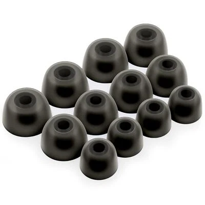 DISTRIBUTED BY MACADAMIA LTD 12 x Silikon Ohrhörer Gummi Tipps Für Jabra Elite 3, 5, 7, 65t, 75t in Schwarz