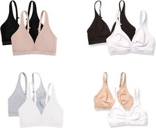 Fruit of the Loom Women's Light Lined Wirefree Bra 2 Pack 