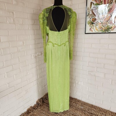 Vtg 90s Beaded Maxi Dress Prom Formal Beaded lime green fairy princess pageant | eBay Vtg 90s Beaded Maxi Dress Prom Formal Beaded lime green fairy princess pageant | eBay