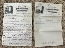 1882 CARROLLTON MISSOURI BANKING HOUSE OF WILCOXON LETTERHEAD TWO PAGES
