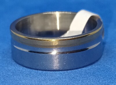 8mm. Gold & Silber. Edelstahlring.