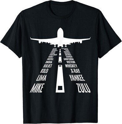Phonetic Alphabet Airplane Runway ABC's Airline Pilot Gift Unisex T-Shirt