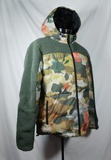 Desigual Hanna Jacket Padded Coat Camo Floral Full Zip Hooded Women's Sz XL