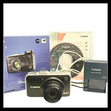 Canon PowerShot SX230 HS 12.1MP Digital Camera - Black Battery Charger 16GB Card