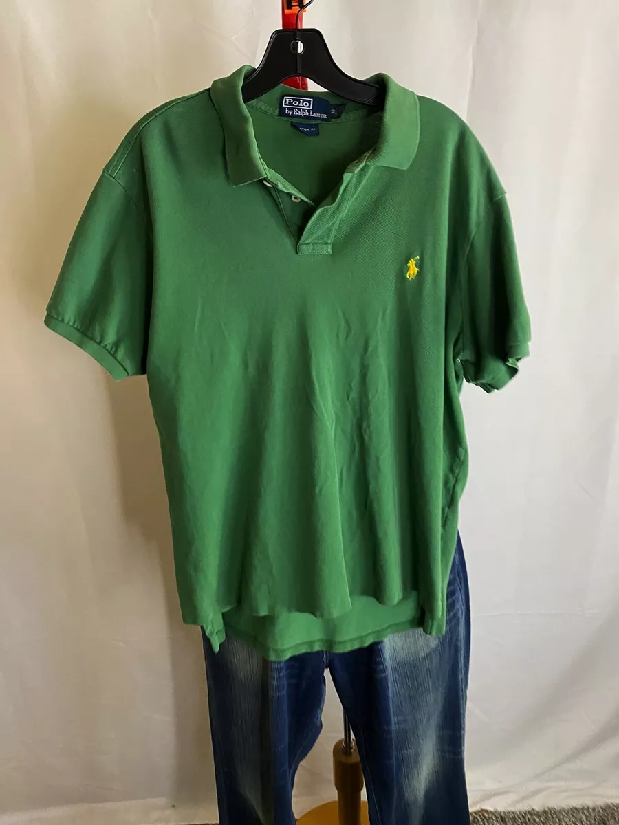 Green and yellow ralph lauren best sale polo shirt