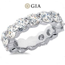 9.03 ct Round Diamond Ring Platinum Eternity Band F VS GIA Size 6 0.75 ct each