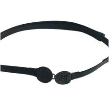 Chico's narrow black leather belt, metal medallions,  M/L, bohemian, hippie,