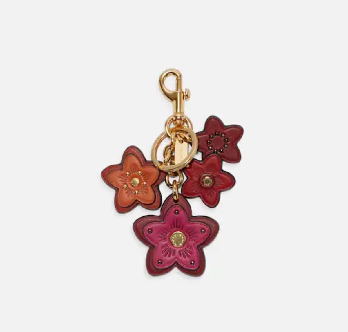 キーホルダー・キーリング COACH KEY FOB Wildflower 5136 NWT Coach 5136 Oxblood Deep Berry Multi Wildflower Mix