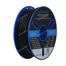 6 Gauge Flexible Silicone Wire Black 50 ft 600V 200 deg C Tinned Copper Wire