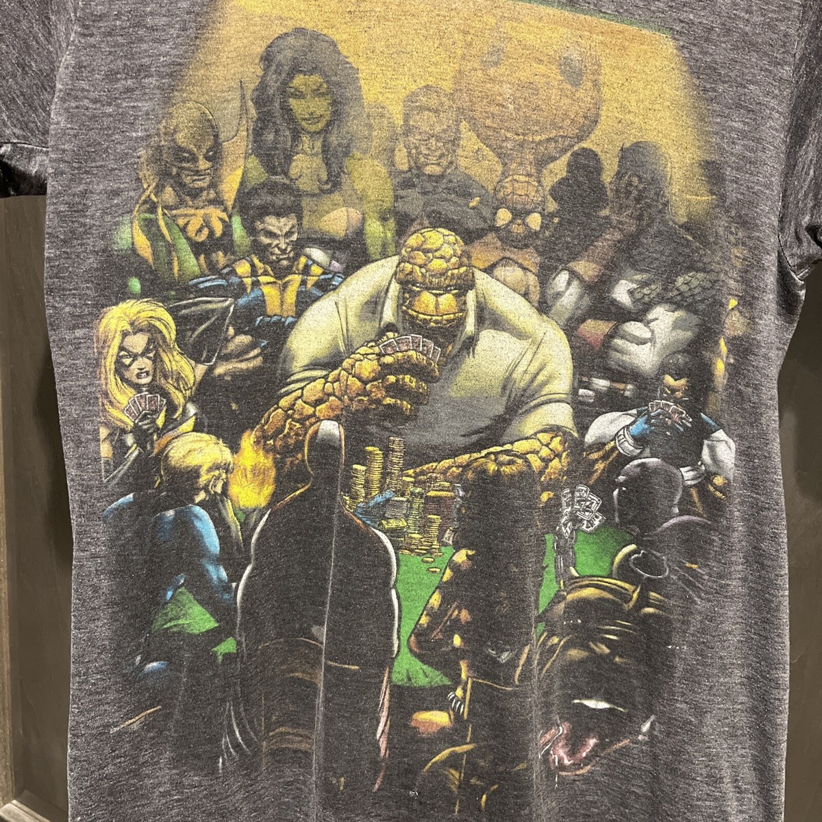 Rare Vintage Marvel Poker T-Shirt Men Small Mad Engine Avengers