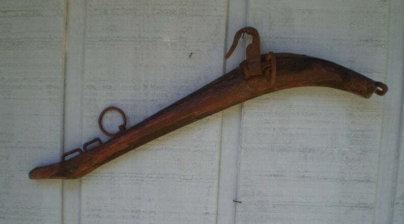 Antique Horse or Ox Half Yoke Harness Hand Forged Iron-1800's