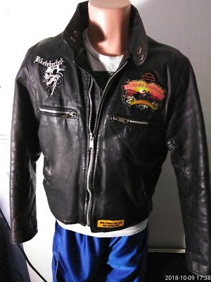 Hudson leather size 40 leather Biker Harley Davidson jacket